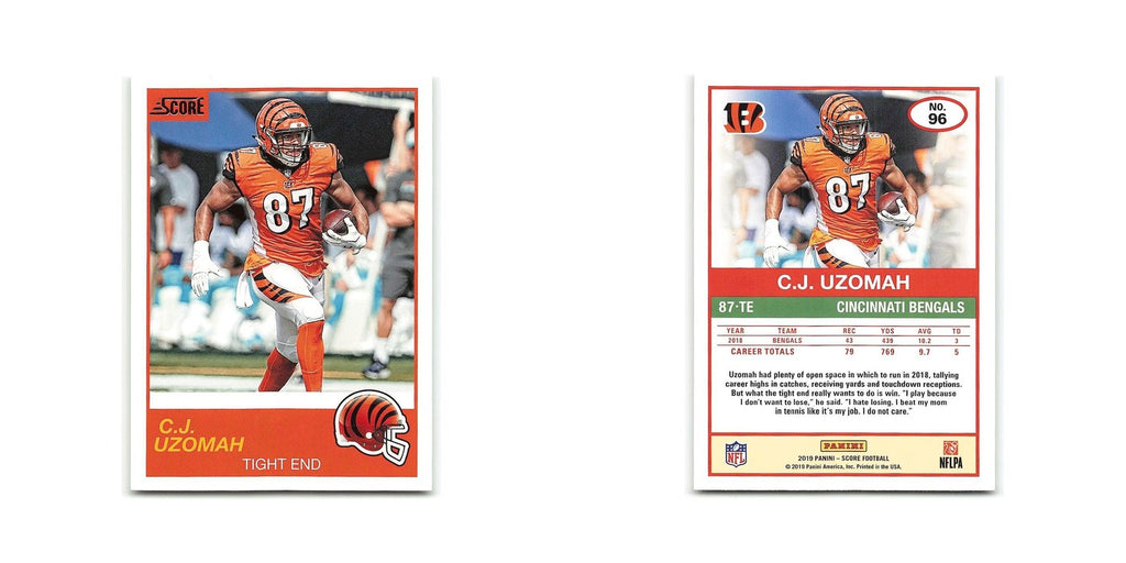 C.J. Uzomah 2019 Score #96 Cincinnati Bengals Football Card NM