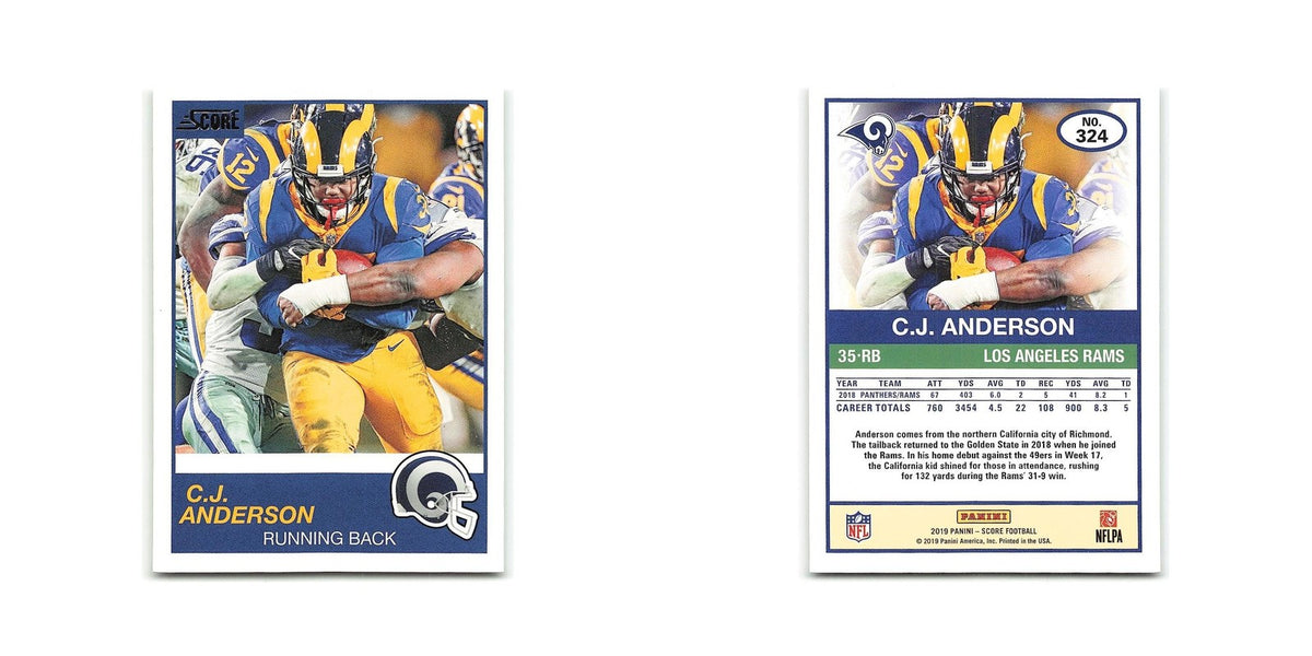C.J. Anderson 2019 Score #324 Los Angeles Rams Football Card NM