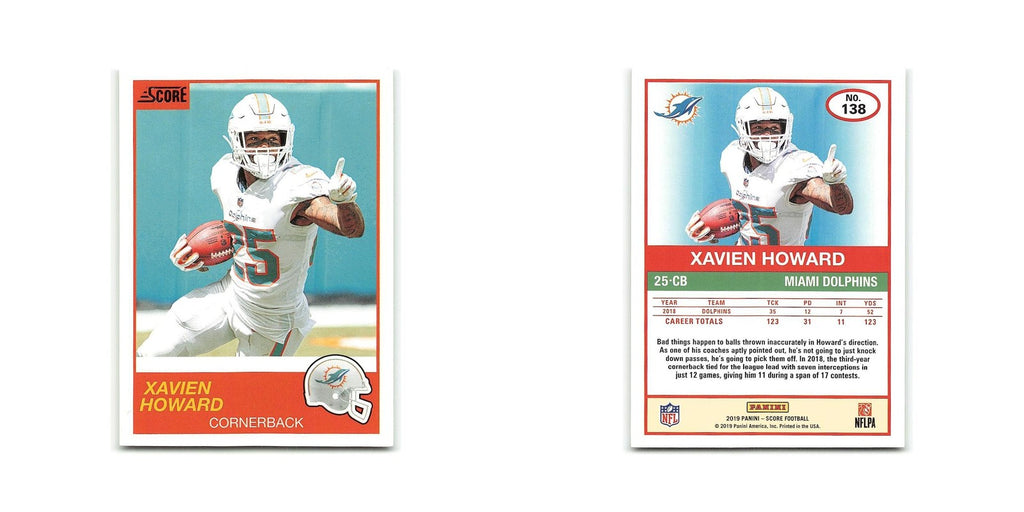 Xavien Howard 2019 Score #138 Miami Dolphins Football Card NM
