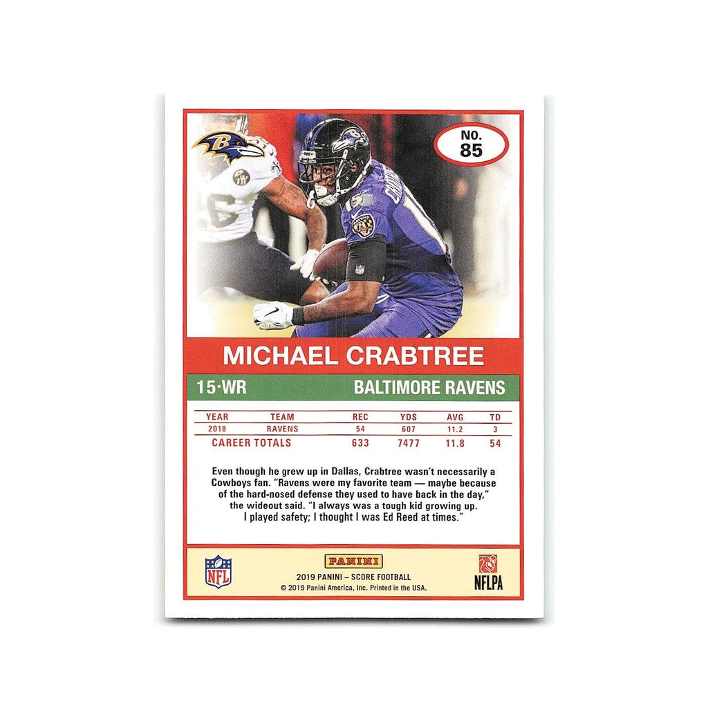Michael Crabtree 2019 Score #85 Baltimore Ravens Football Card NM