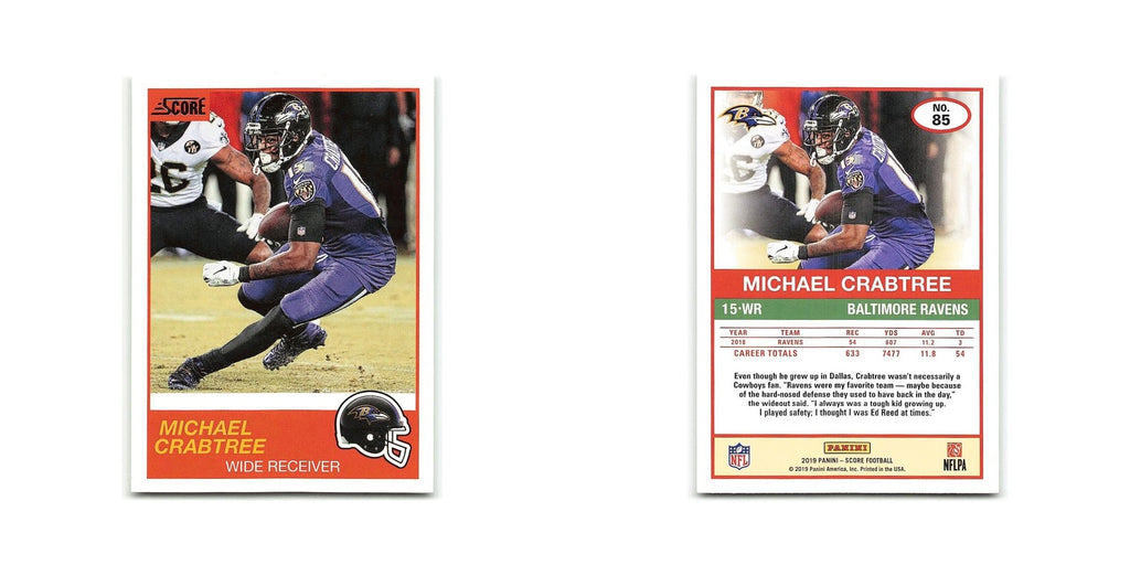 Michael Crabtree 2019 Score #85 Baltimore Ravens Football Card NM