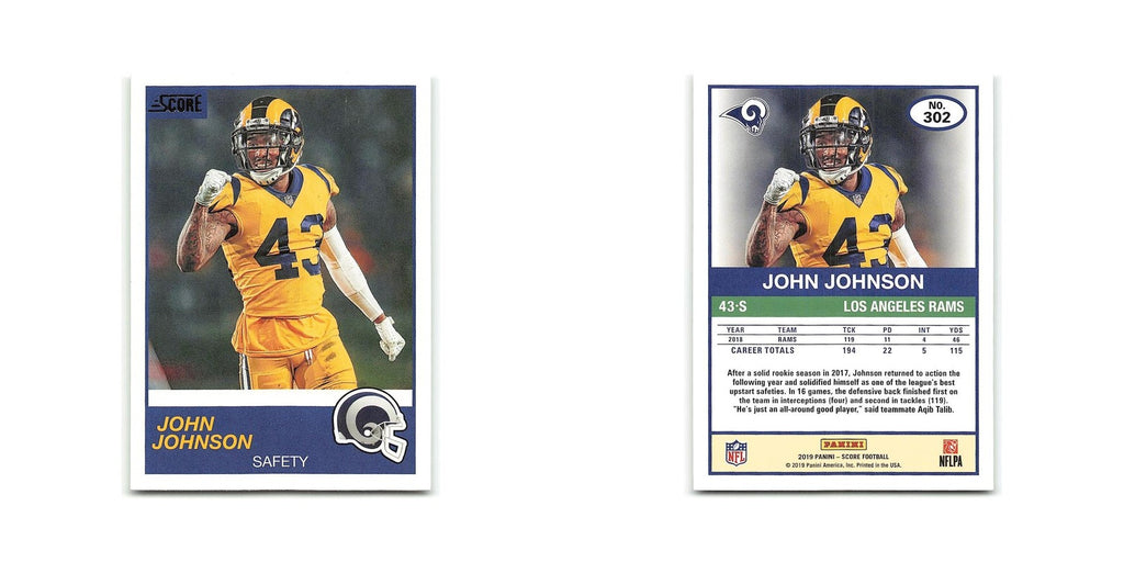 John Johnson 2019 Score #302 Los Angeles Rams Football Card NM