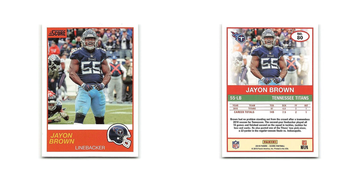 Jayon Brown 2019 Score #80 Tennessee Titans Football Card NM
