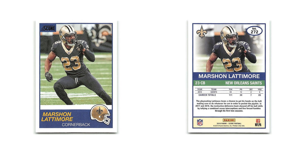 Marshon Lattimore 2019 Score #272 New Orleans Saints Football Card NM