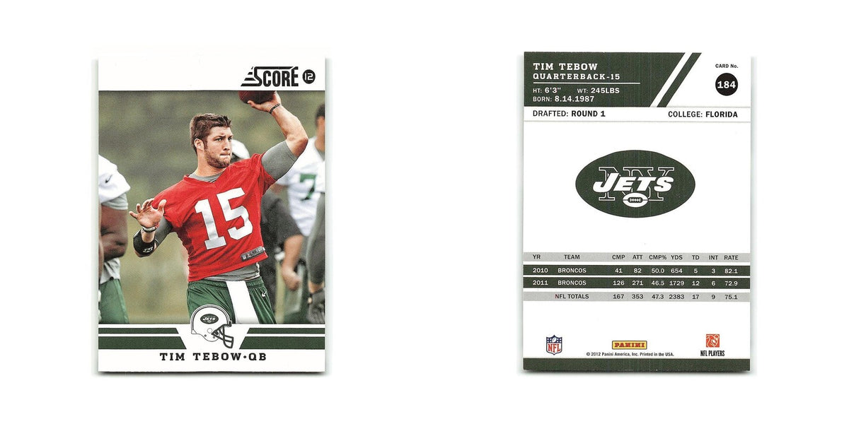 Tim Tebow 2012 Score #184 New York Jets Football Card NM