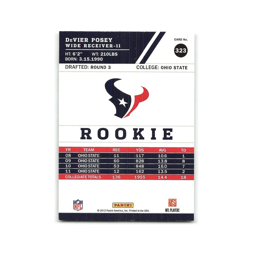 DeVier Posey Rookie 2012 Score #323 Houston Texans Football Card NM