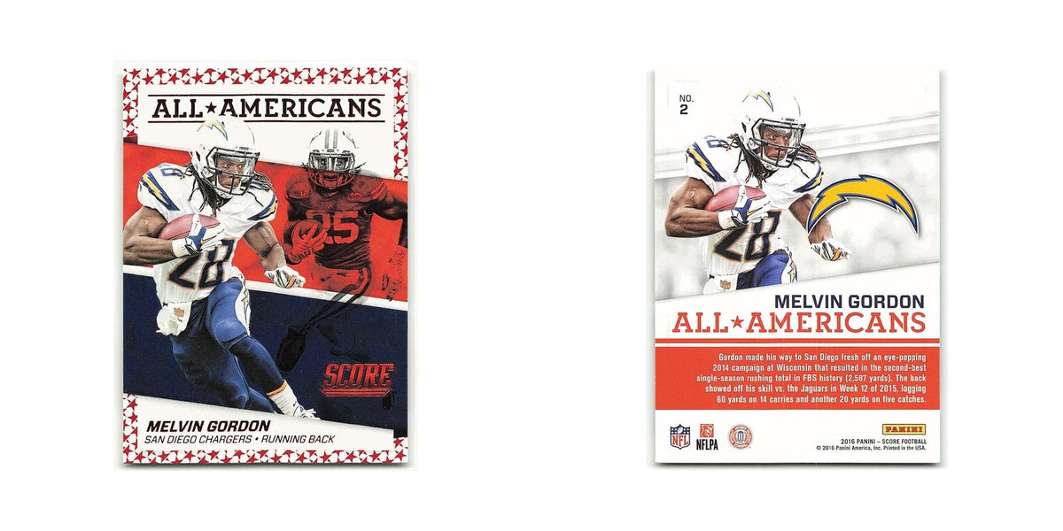 Melvin Gordon 2016 Score All-Americans Red #2 San Diego Chargers NM
