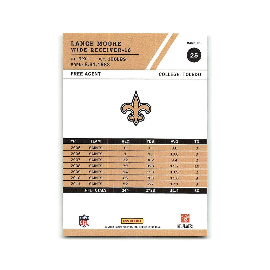 Lance Moore 2012 Score #25 New Orleans Saints Football Card NM