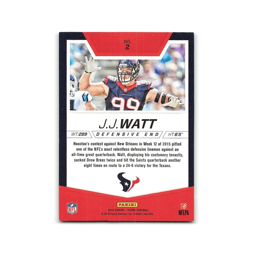 J.J. Watt 2016 Score Stoppers #2 Houston Texans Football Card NM
