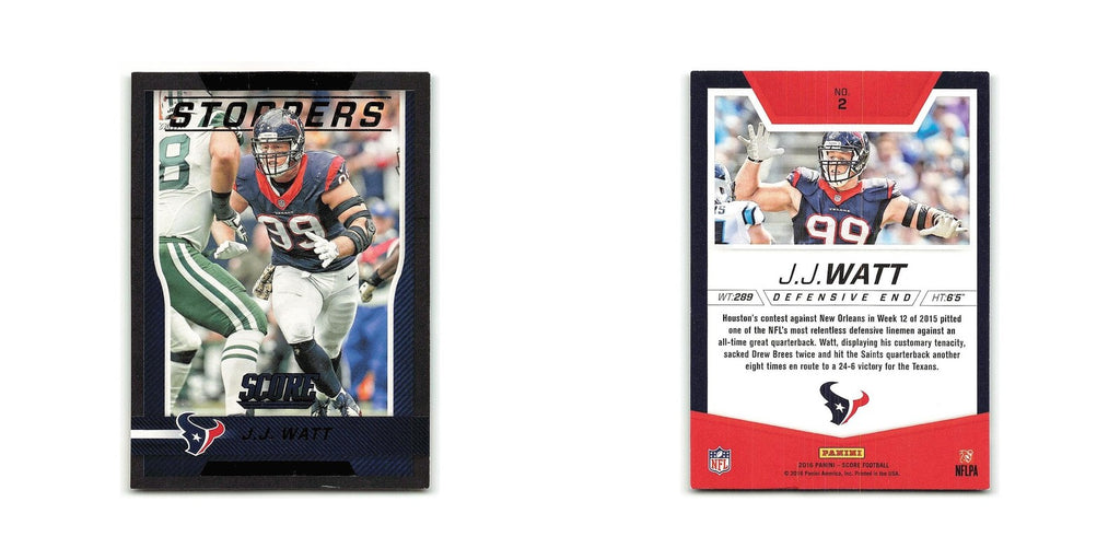 J.J. Watt 2016 Score Stoppers #2 Houston Texans Football Card NM