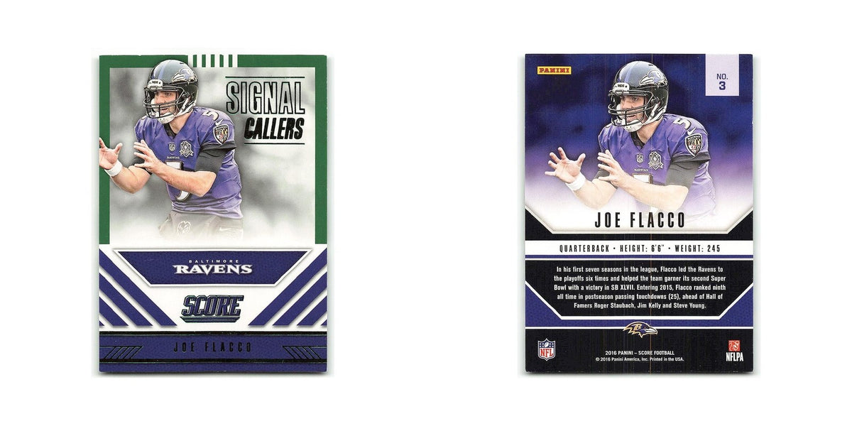Joe Flacco 2016 Score Signal Callers Green #3 Baltimore Ravens Football Card NM