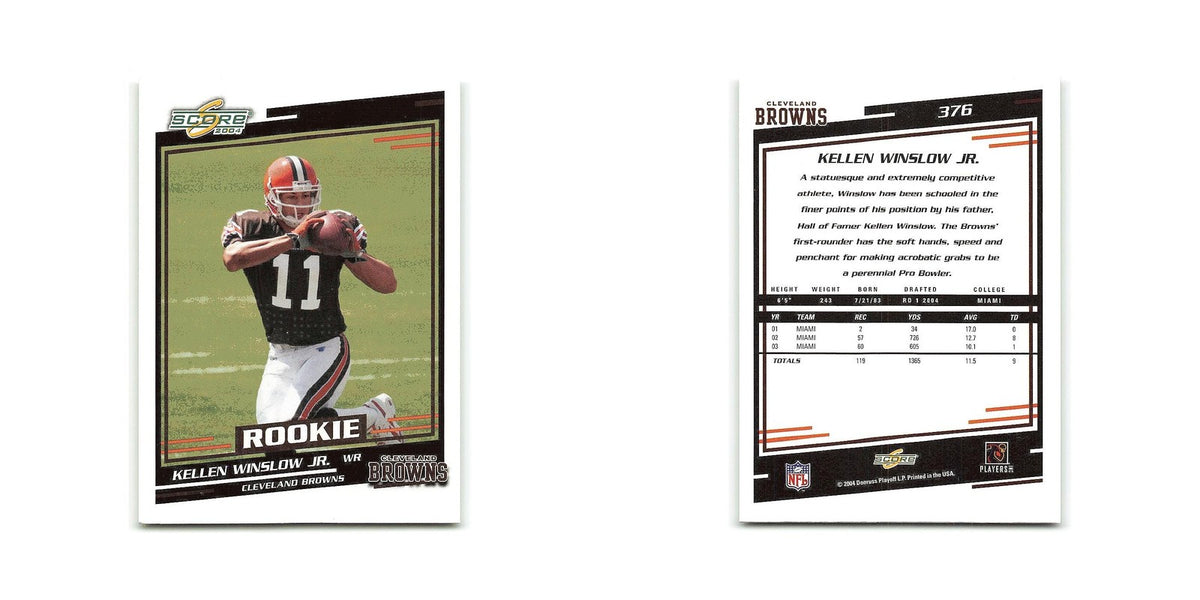 Kellen Winslow Jr. Rookie 2004 Score #376 Cleveland Browns Football Card NM