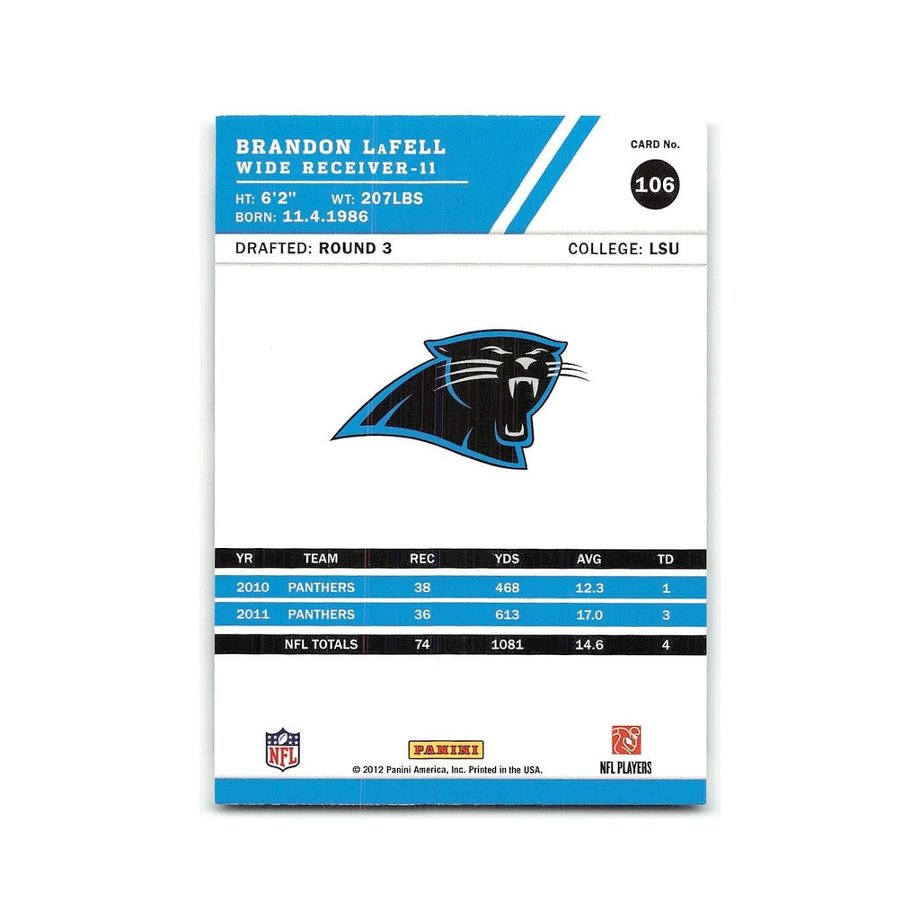 Brandon LaFell 2012 Score #106 Carolina Panthers Football Card NM