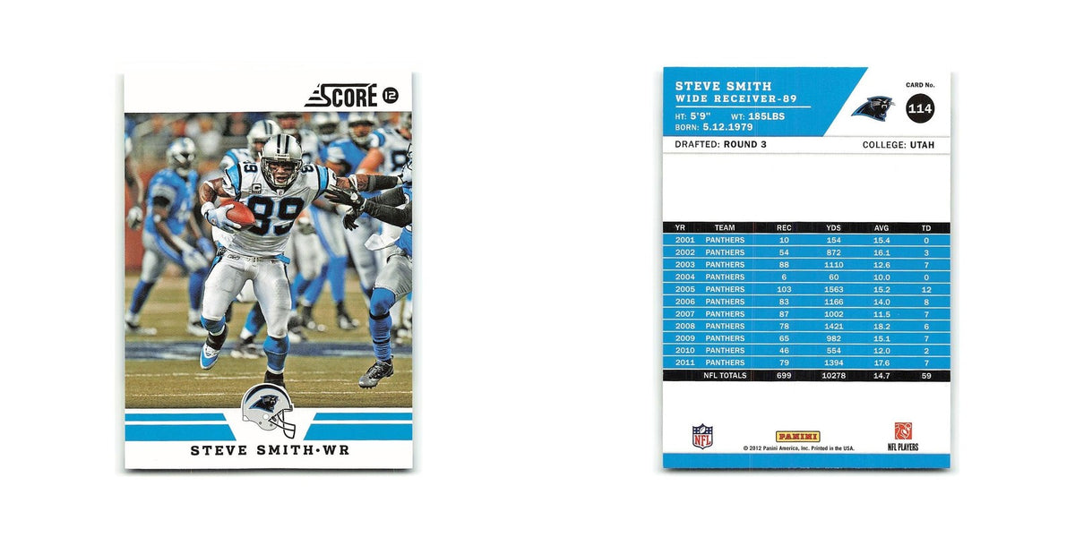 Steve Smith 2012 Score #114 Carolina Panthers Football Card NM