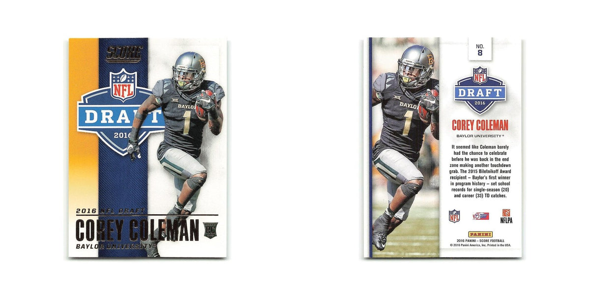 Corey Coleman Rookie 2016 Score NFL Draft #8 Baylor Bears Football Card NM