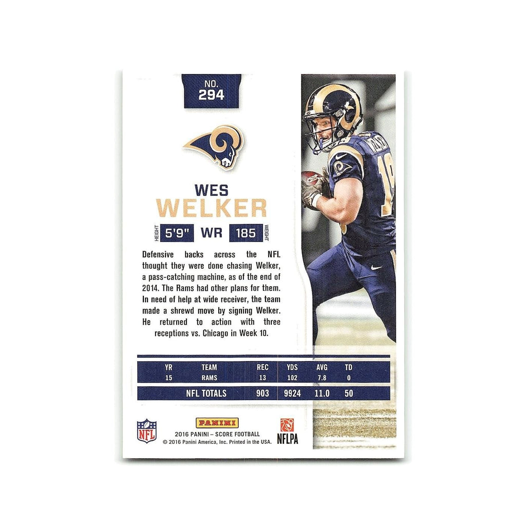 Wes Welker 2016 Score #294 Los Angeles Rams Football Card NM