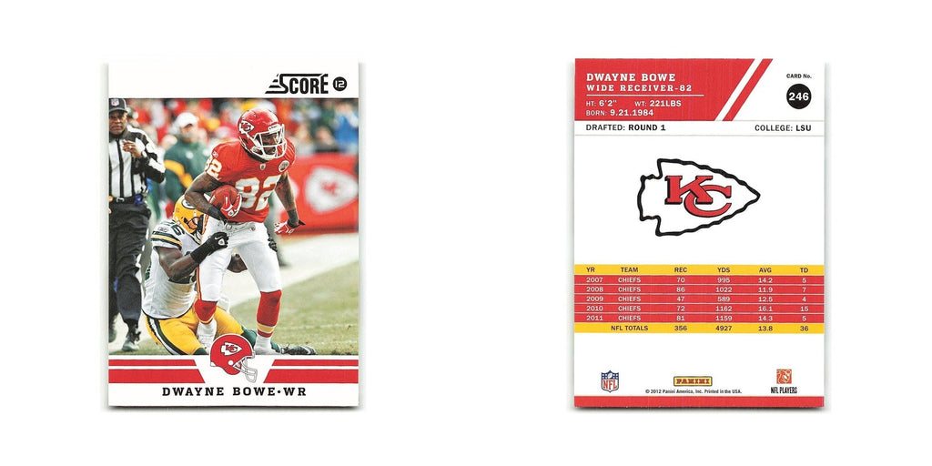 Dwayne Bowe 2012 Score #246 Kansas City Chiefs Football Card NM