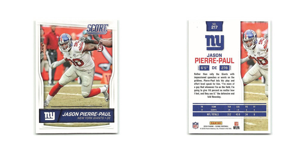 Jason Pierre-Paul 2016 Score #217 New York Giants Football Card NM