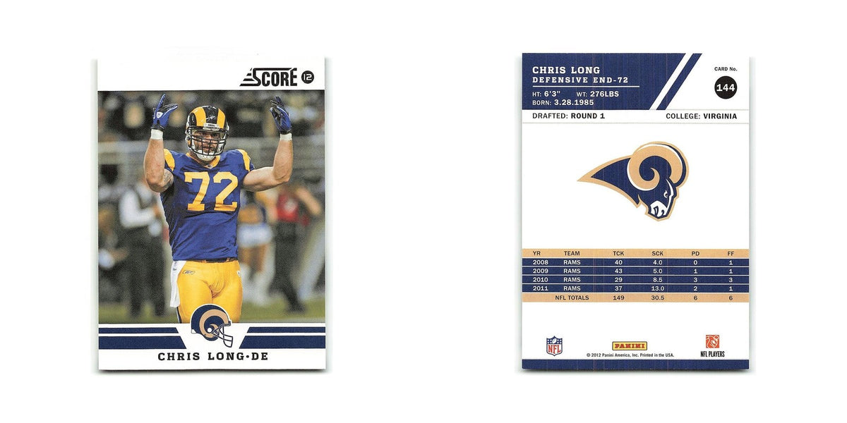 Chris Long 2012 Score #144 St. Louis Rams Football Card NM