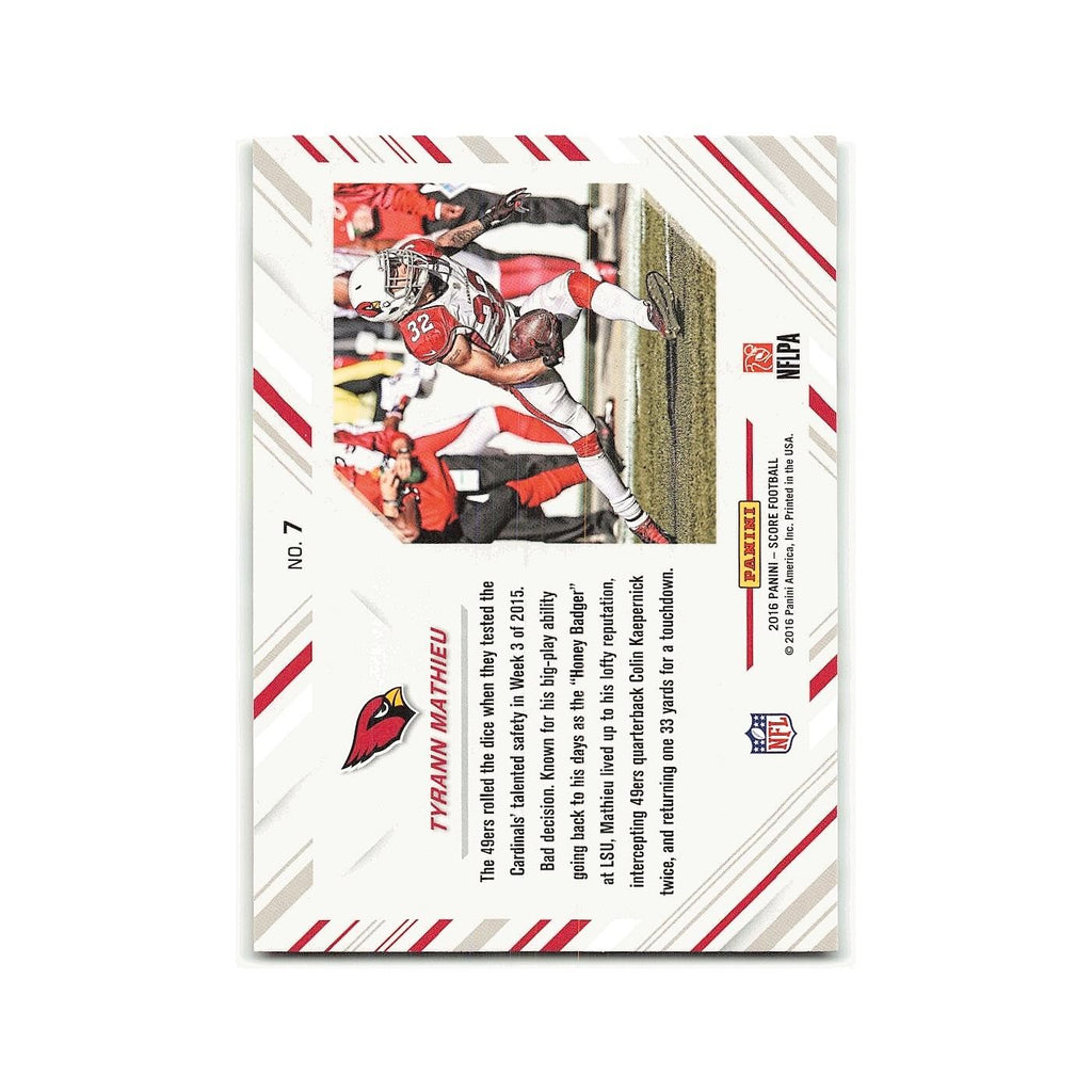 Tyrann Mathieu 2016 Score No-Fly Zone #7 Arizona Cardinals Football Card NM