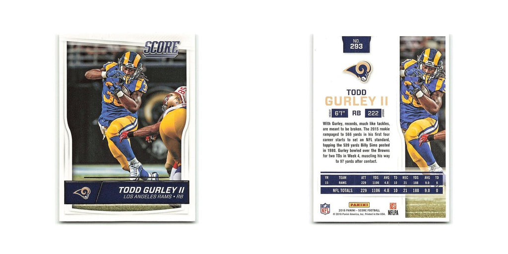 Todd Gurley II 2016 Score #293 Los Angeles Rams Football Card NM