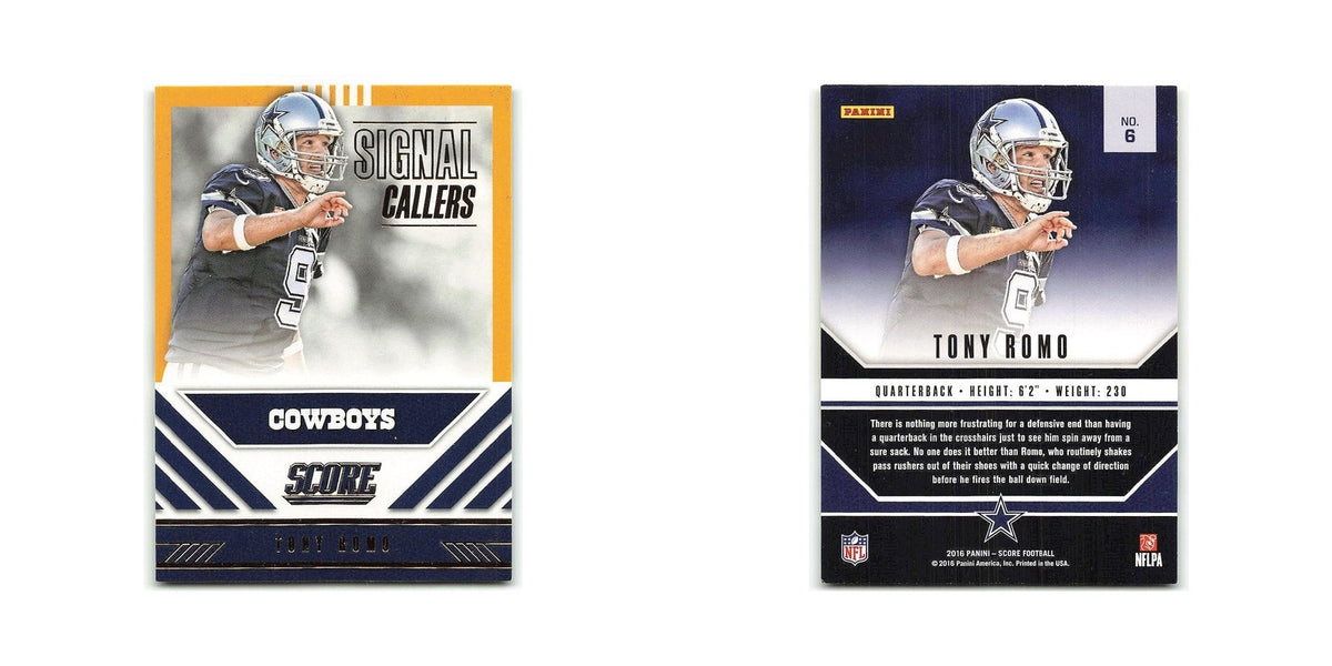 Tony Romo 2016 Score Signal Callers Gold #6 Dallas Cowboys Football Card NM