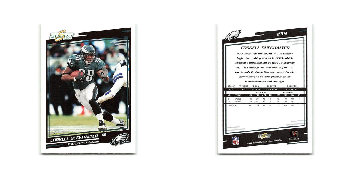 Correll Buckhalter 2004 Score #239 Philadelphia Eagles Football Card NM