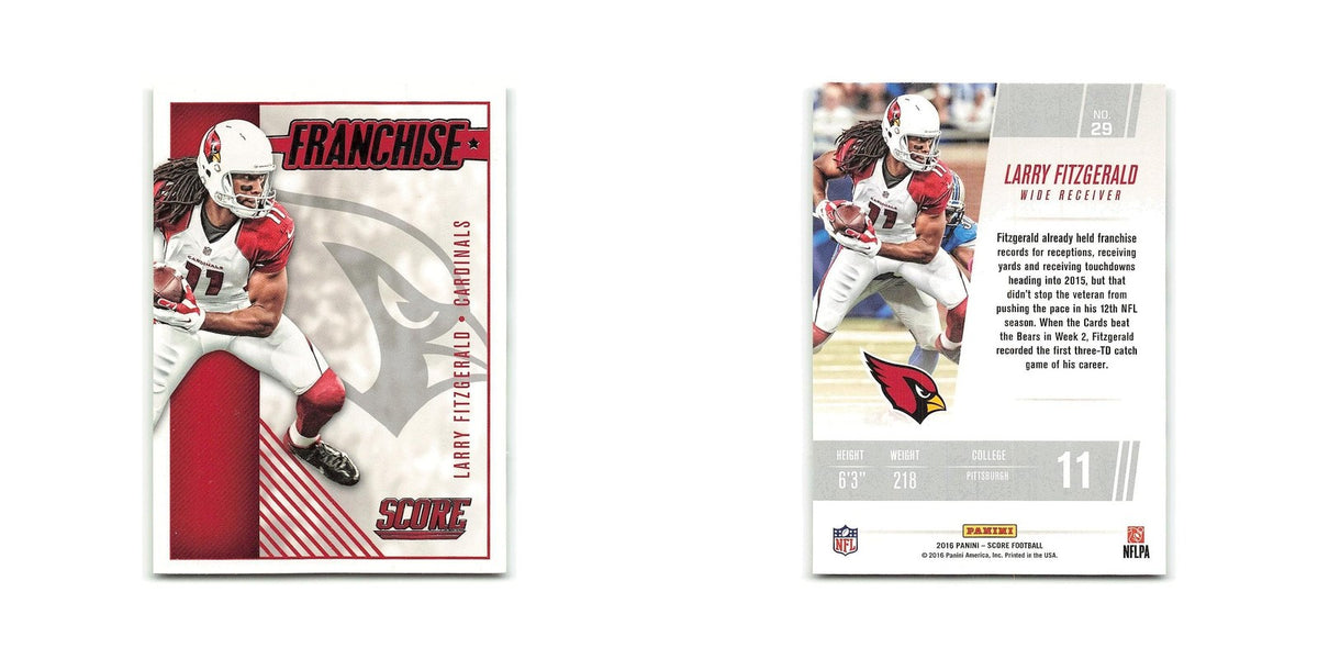 Larry Fitzgerald 2016 Score Franchise #29 Arizona Cardinals Football Card NM