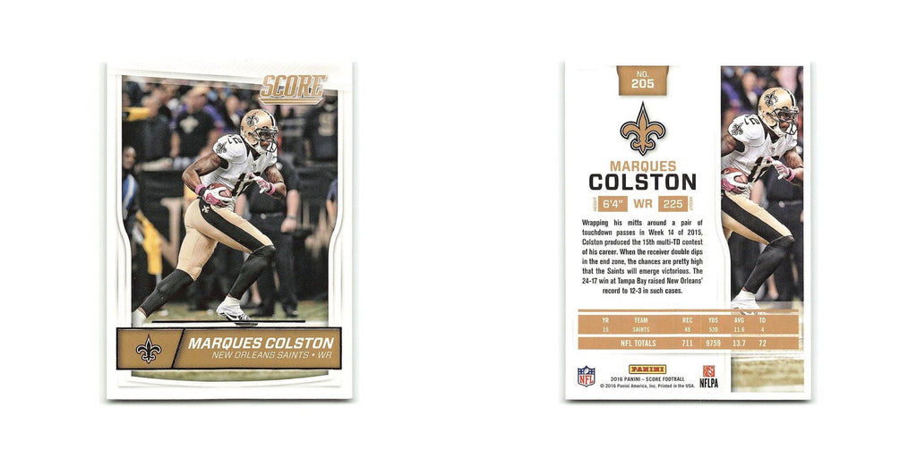 Marques Colston 2016 Score #205 New Orleans Saints Football Card NM