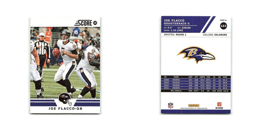 Joe Flacco 2012 Score #163 Baltimore Ravens Football Card NM
