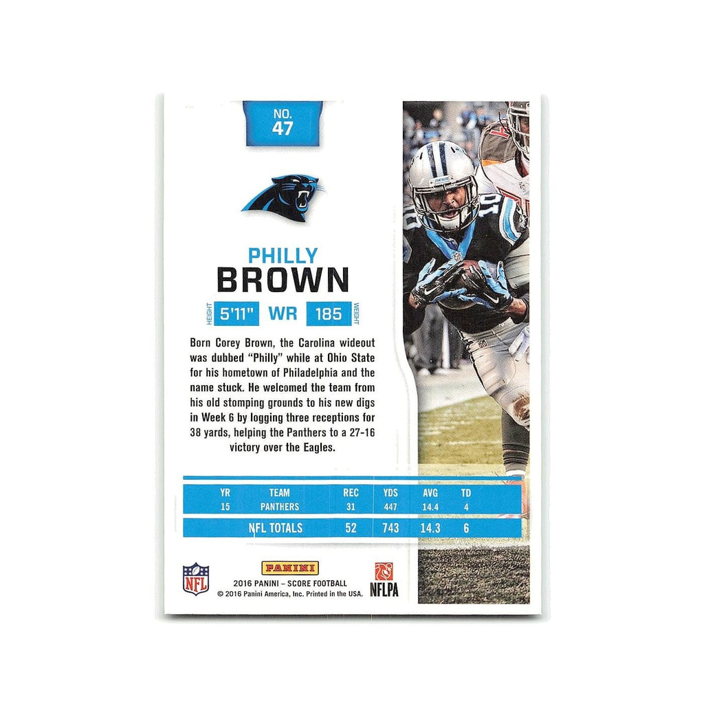 Philly Brown 2016 Score Scorecard #47 Carolina Panthers Football Card NM