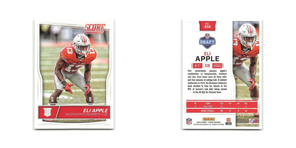Eli Apple Rookie 2016 Score Scorecard #414 Ohio State Buckeyes Football Card NM