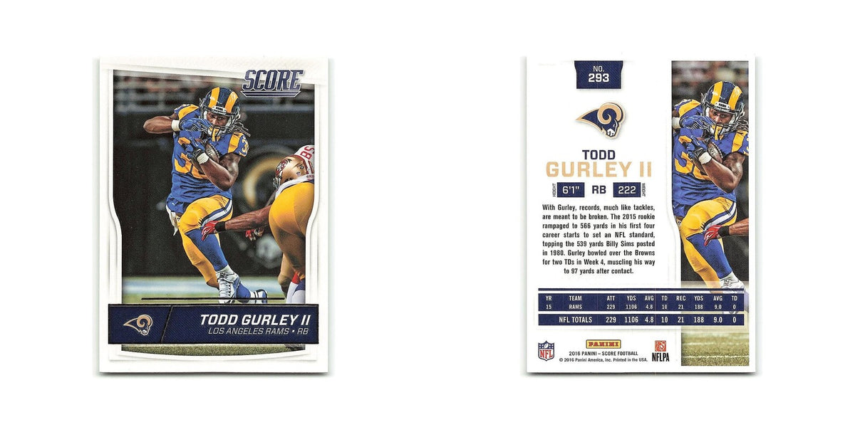 Todd Gurley II 2016 Score #293 Los Angeles Rams Football Card NM