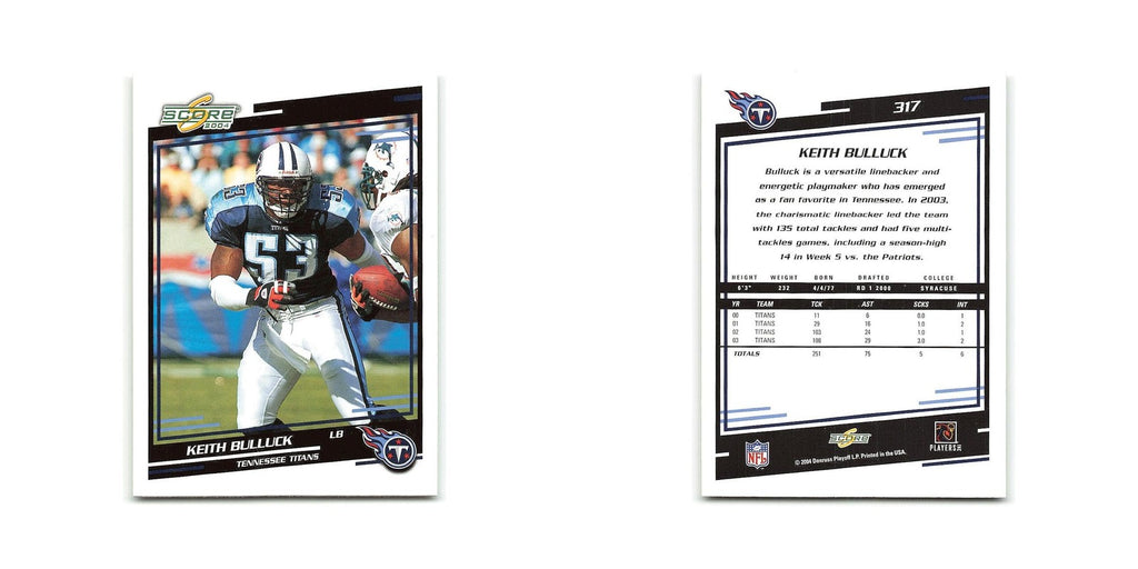 Keith Bulluck 2004 Score #317 Tennessee Titans Football Card NM