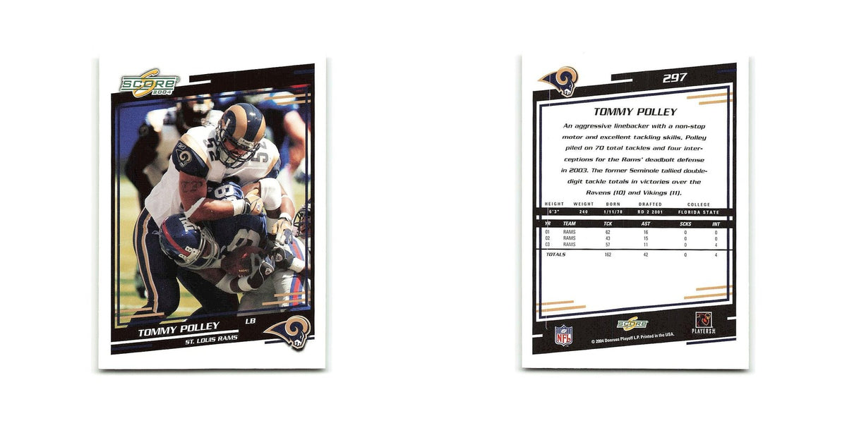 Tommy Polley 2004 Score #297 St. Louis Rams Football Card NM