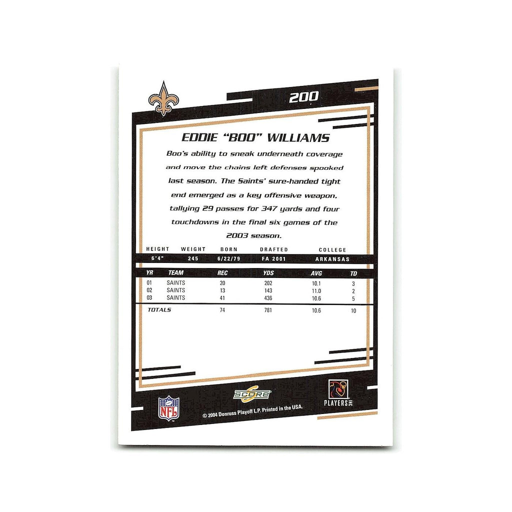 Boo Williams 2004 Score #200 New Orleans Saints Football Card NM