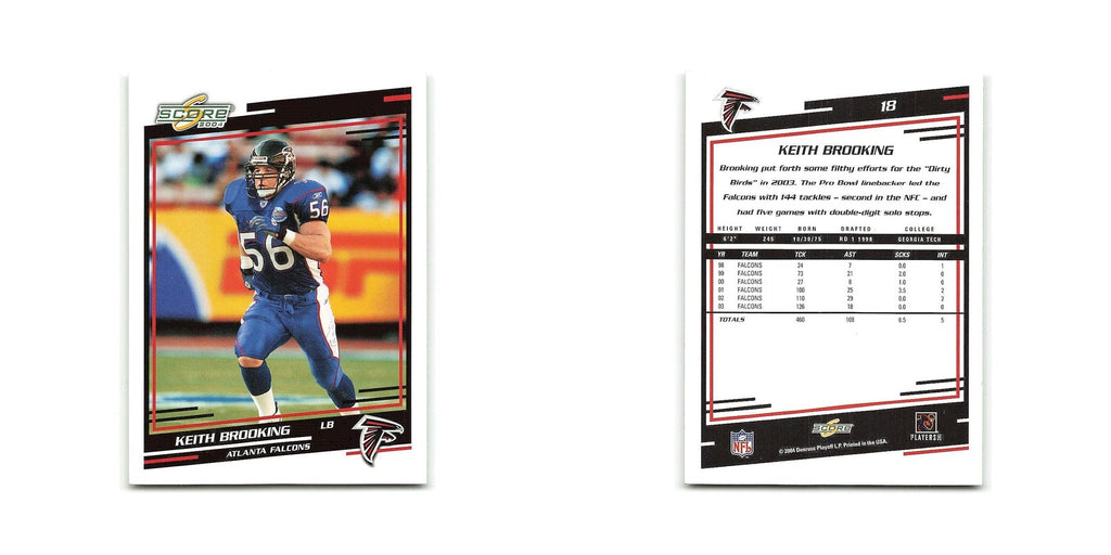 Keith Brooking 2004 Score #18 Atlanta Falcons Football Card NM