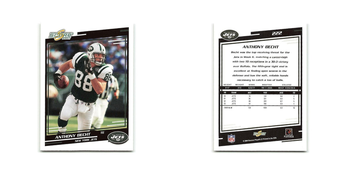 Anthony Becht 2004 Score #222 New York Jets Football Card NM