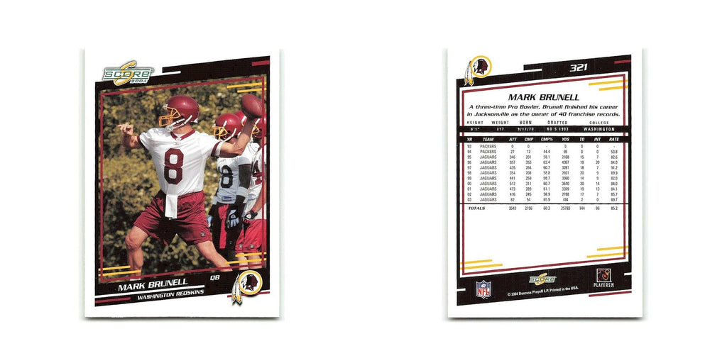 Mark Brunell 2004 Score #321 Washington Redskins Football Card NM