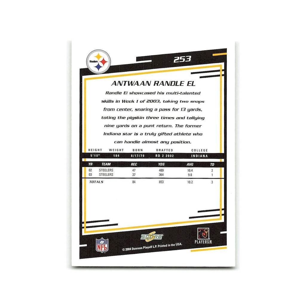 Antwaan Randle El 2004 Score #253 Pittsburgh Steelers Football Card NM