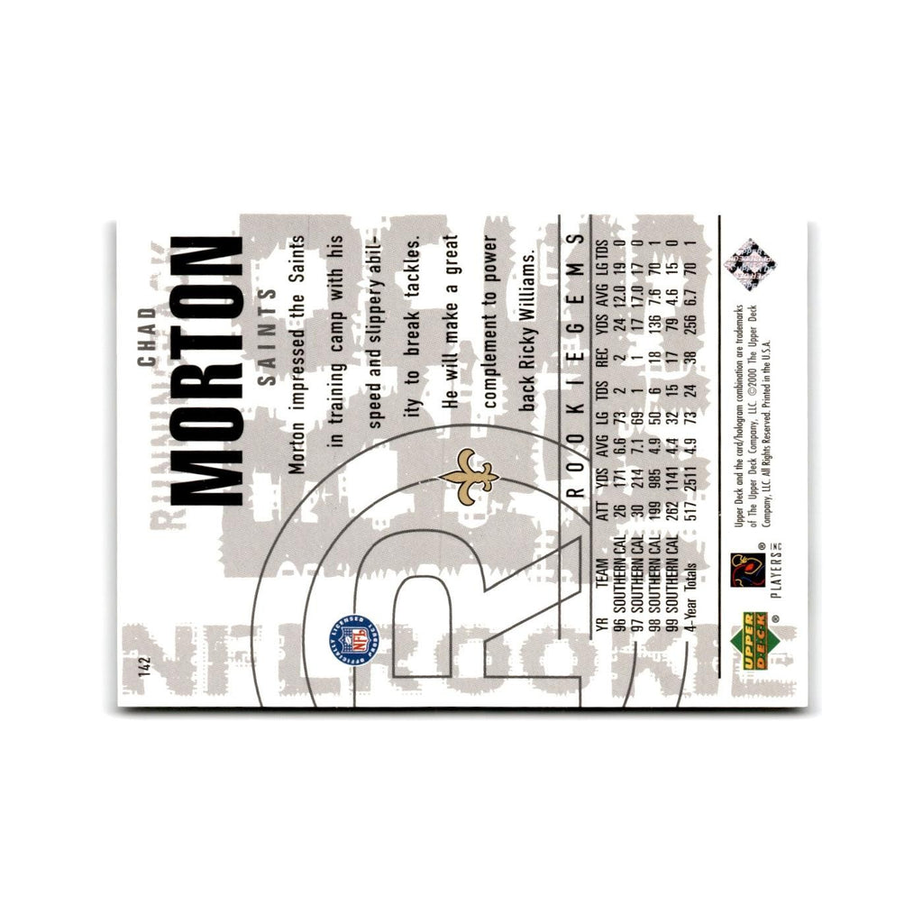 Chad Morton Rookie 2000 Upper Deck Black Diamond #142 New Orleans Saints NM