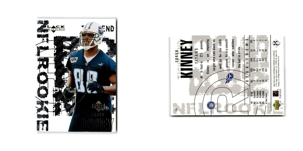 Erron Kinney Rookie 2000 Upper Deck Black Diamond #139 Tennessee Titans NM