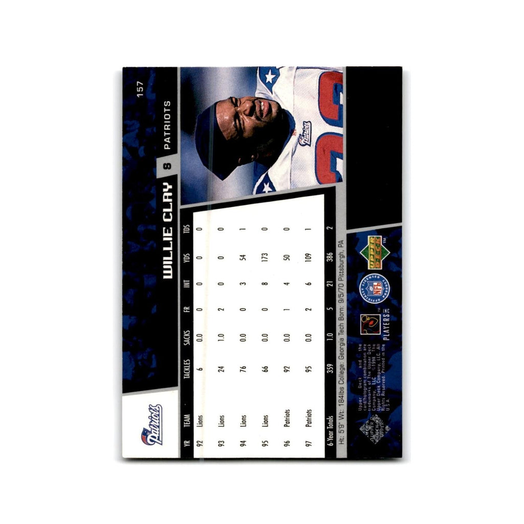 Willie Clay 1998 Upper Deck #157 New England Patriots Football Card NM