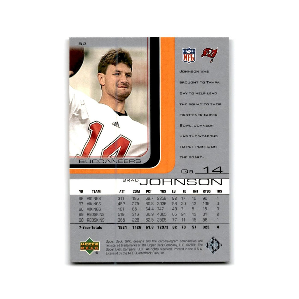 Brad Johnson 2001 SPx #82 Tampa Bay Buccaneers Football Card NM