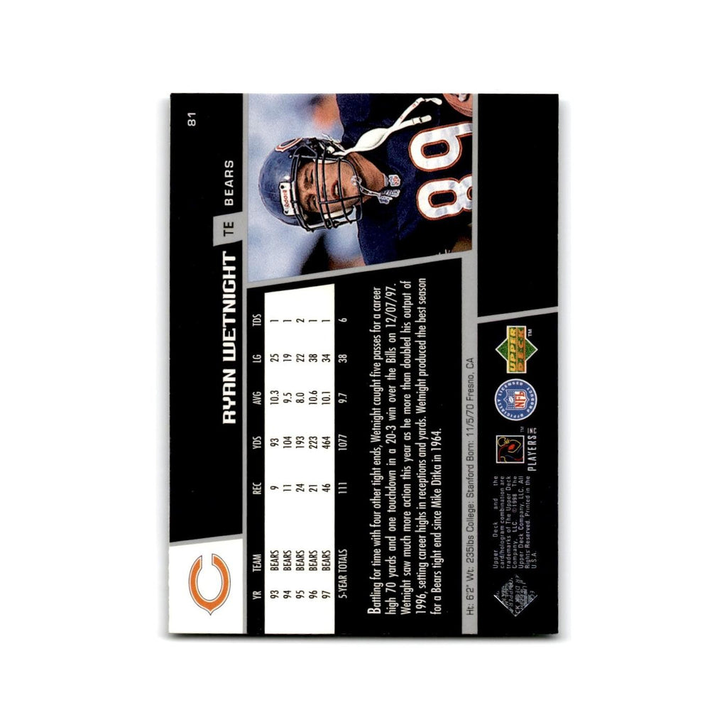 Ryan Wetnight 1998 Upper Deck Game Day #81 Chicago Bears Football Card NM