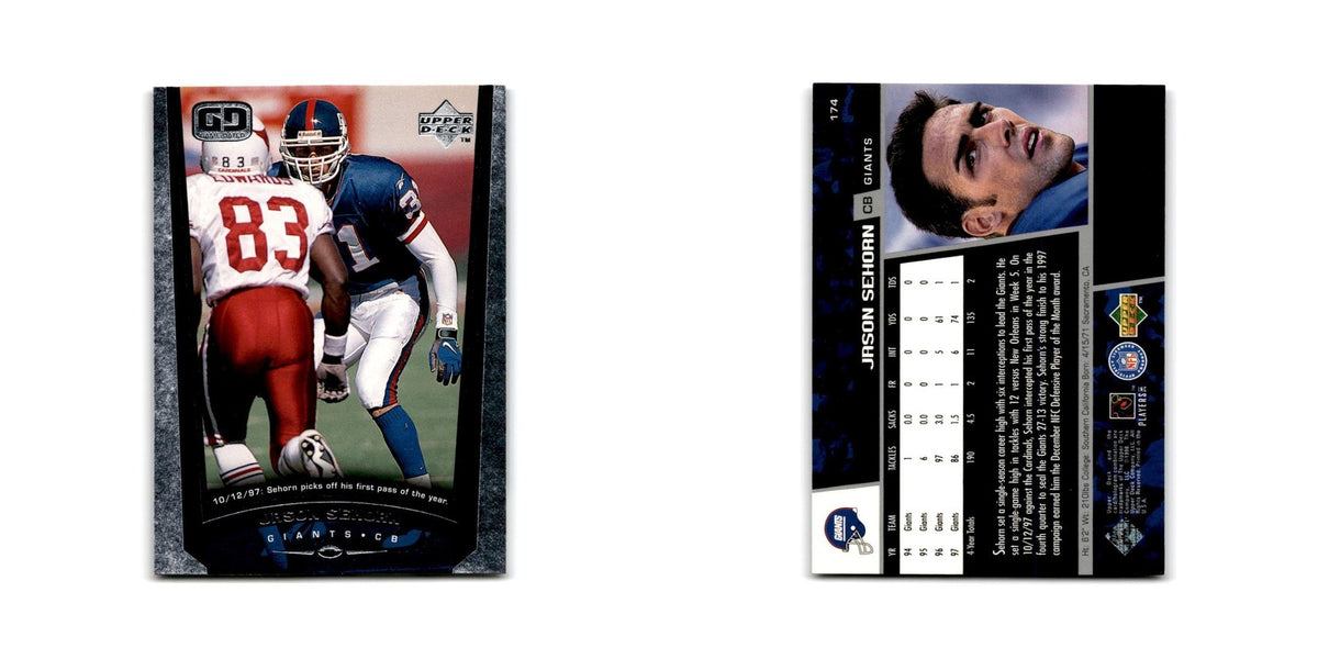 Jason Sehorn 1998 Upper Deck Game Day #174 New York Giants Football Card NM