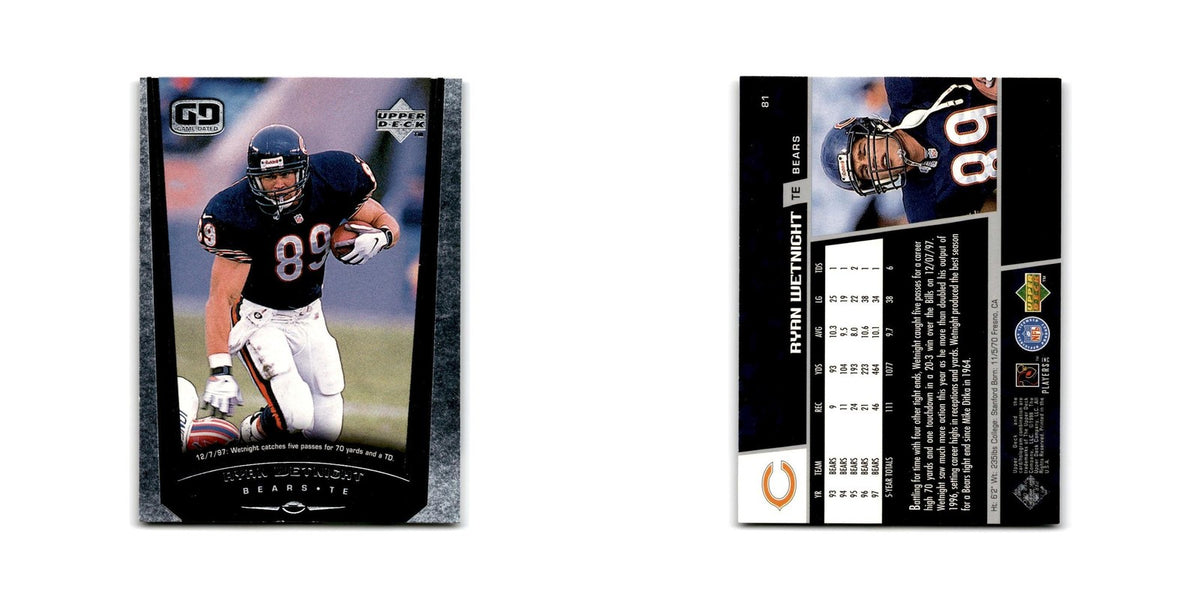 Ryan Wetnight Rookie 1998 Upper Deck Game Day #81 Chicago Bears Football Card NM