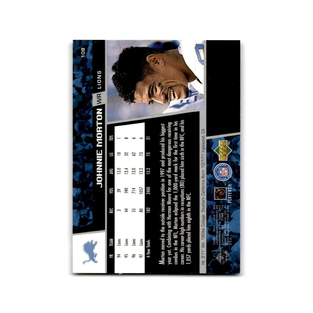 Johnnie Morton 1998 Upper Deck #108 Detroit Lions Football Card NM