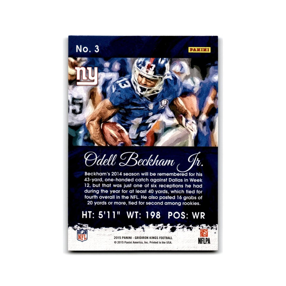 Odell Beckham Jr. 2015 Panini Gridiron Kings Blue Framed #3 New York Giants NM