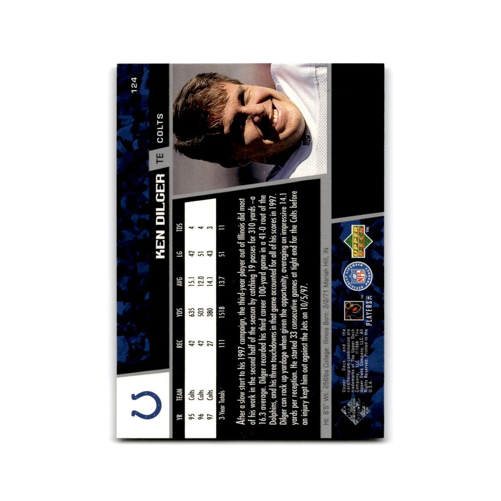 Ken Dilger 1998 Upper Deck #124 Indianapolis Colts Football Card NM